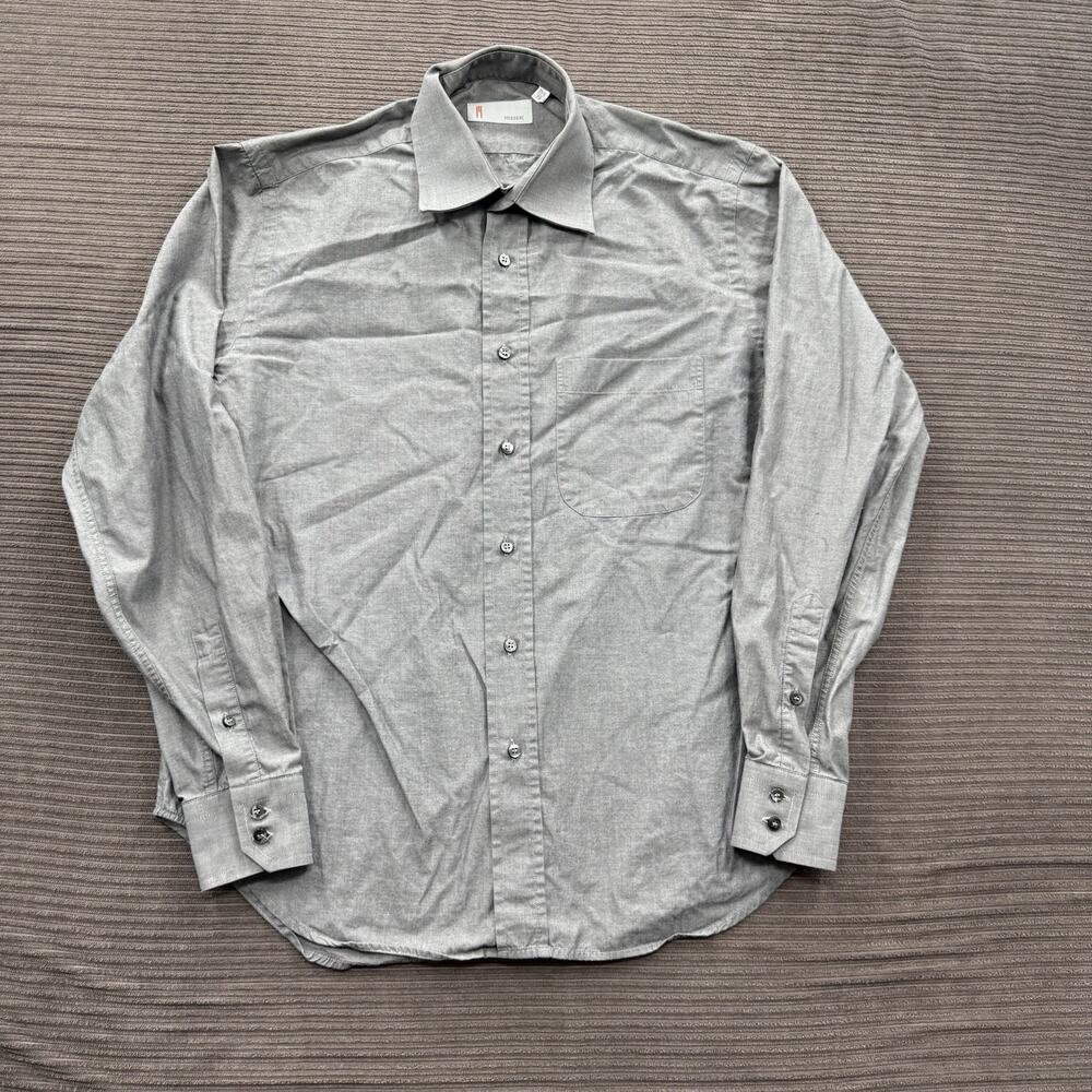 Missoni Shirt Men 15 1/2 39 Gray Cotton Long Sleeve Button Up Designer Business.